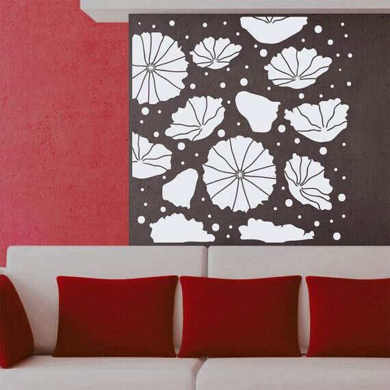 Various Colours /& Sizes Flowers Wall Art Vinyl Decals//Stickers