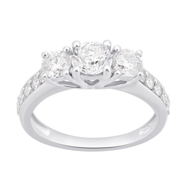 Shop Divina 10k White Gold 1 1/2ct TDW White Diamond 3 ...