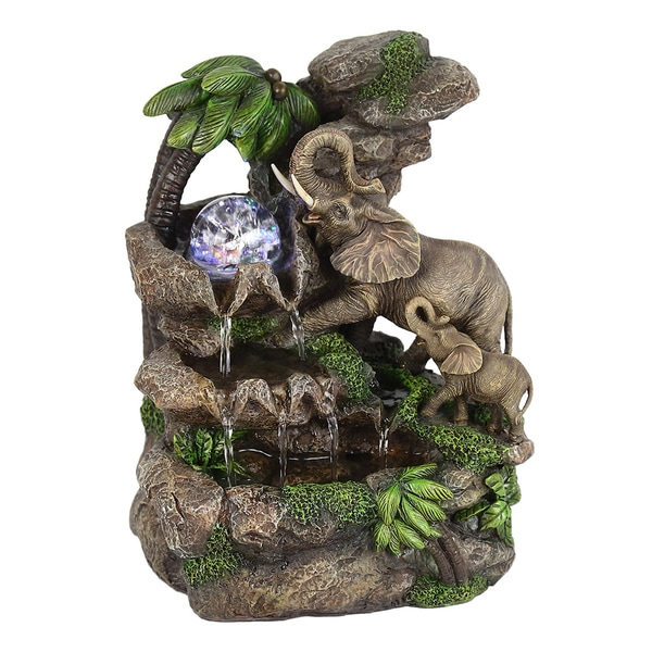 11" Elephant Table Fountain