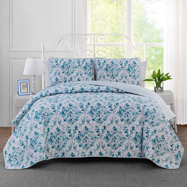Watercolor Damask 3 Piece Quilt Set On Sale Overstock 14767395 Dhgate.com provide a large selection of promotional damask bedroom wallpaper on sale at cheap price and excellent crafts. watercolor damask 3 piece quilt set