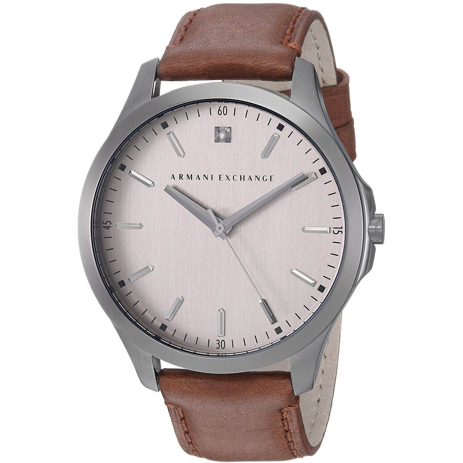 Diamond Brown Leather Watch 