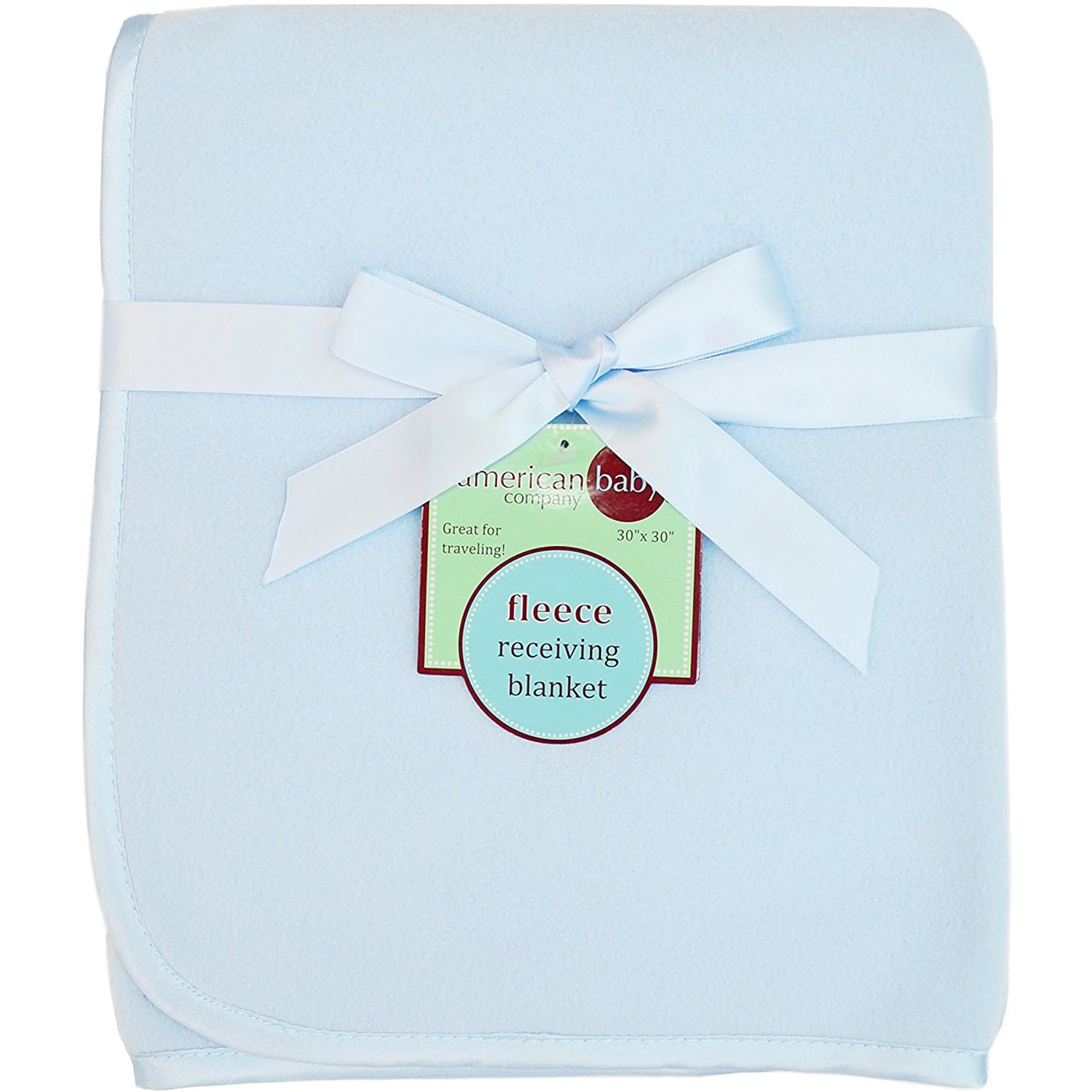 American Baby Company Blue Fleece Blanket With 3 8 Inch Satin Trim Overstock 14767640