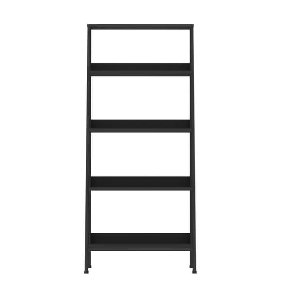 Shop 55 Inch Modern Black Ladder Bookshelf 24 X 13 X 55h On