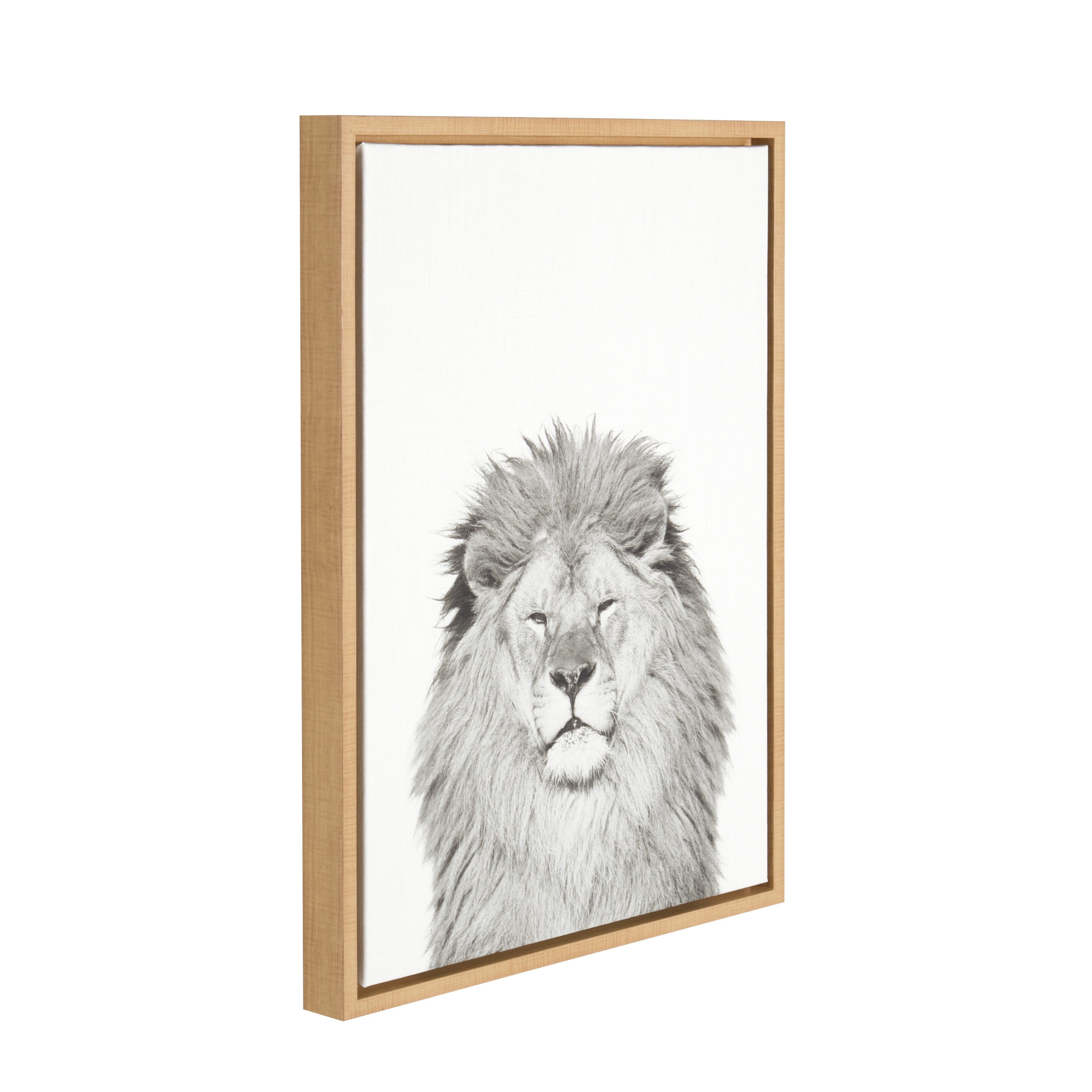 Kate and Laurel Sylvie Lion Animal Portrait Framed Canvas Wall Art by Simon  Te Tai, 18x24 Natural On Sale Bed Bath  Beyond 14767947