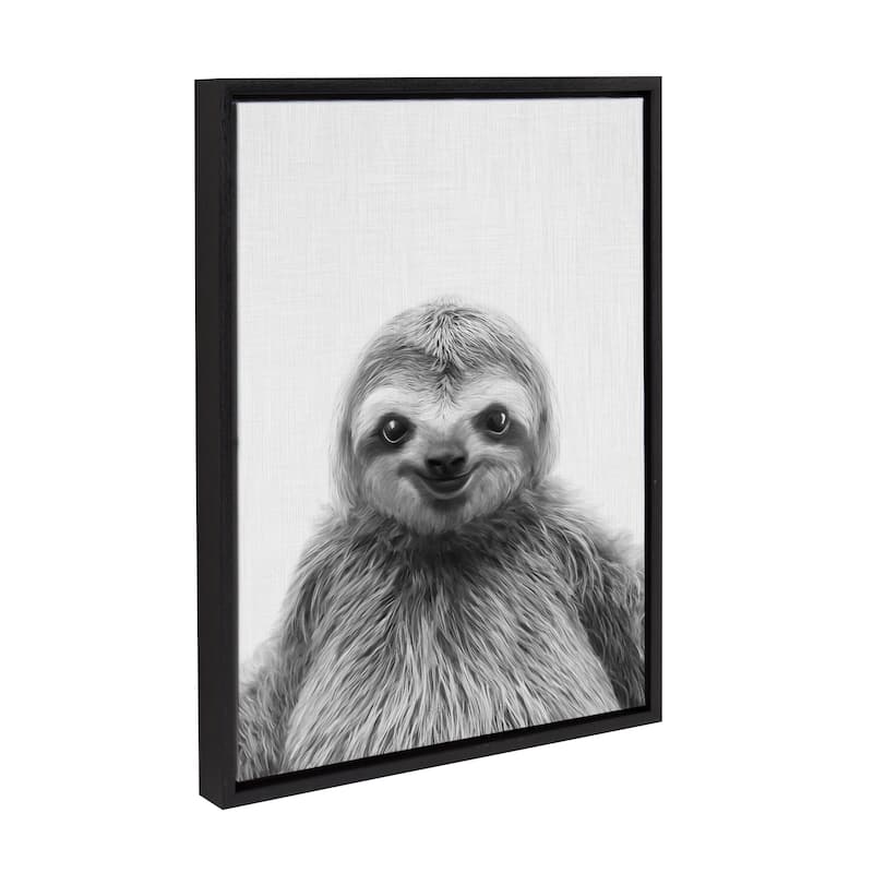 Kate and Laurel Sylvie Sloth Framed Canvas by Simon Te Tai