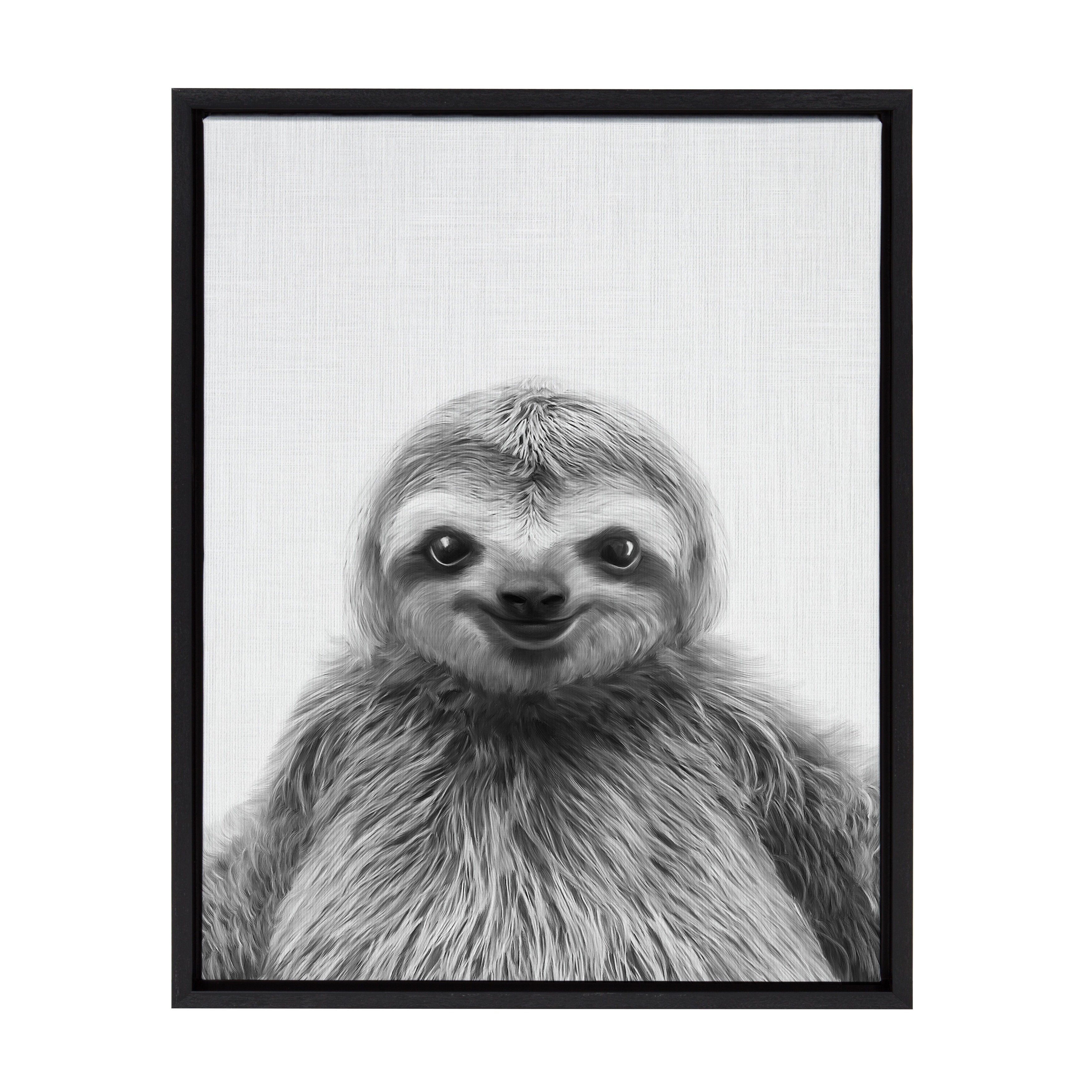Kate and Laurel Sylvie Sloth Framed Canvas by Simon Te Tai On Sale Bed  Bath  Beyond 14767972