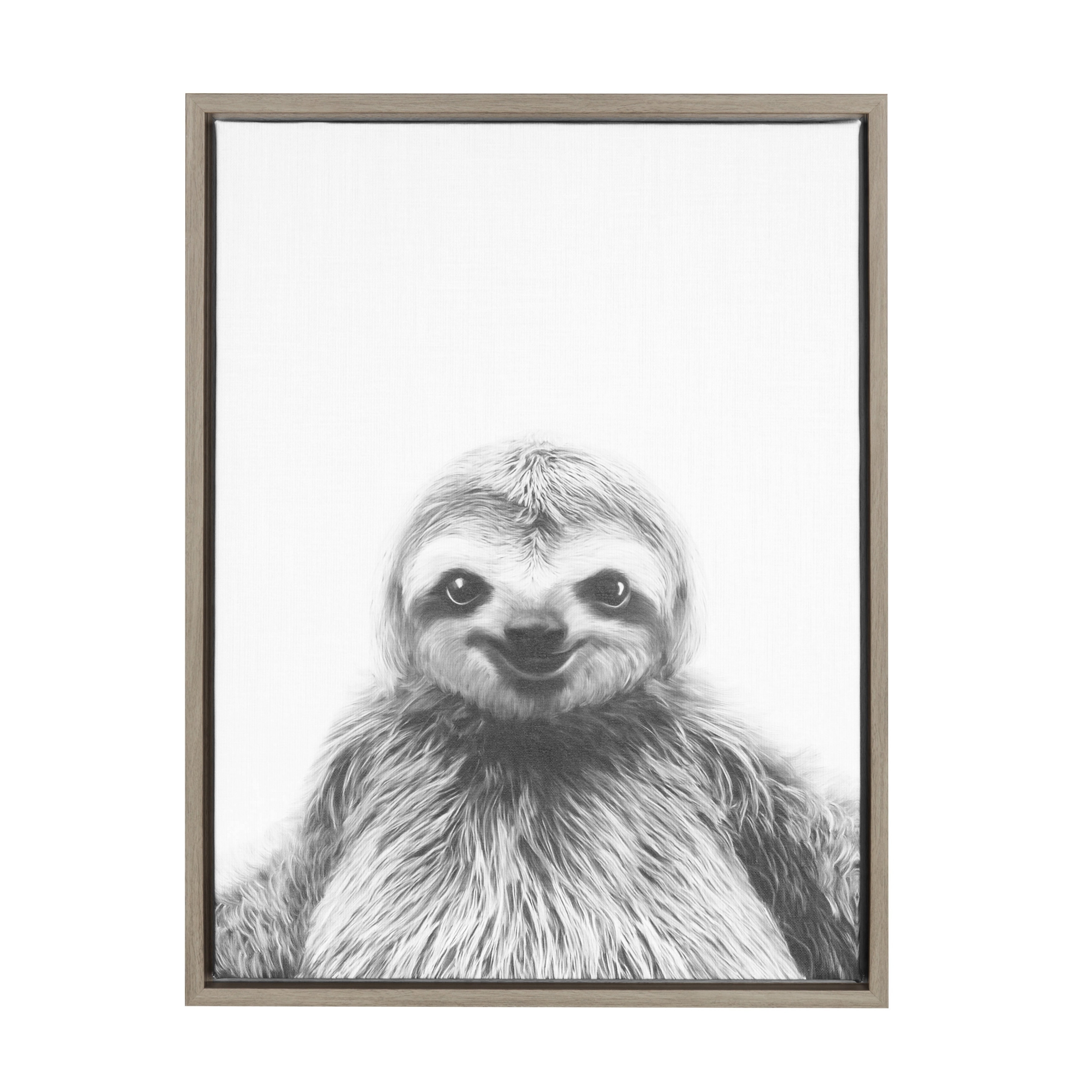Kate and Laurel Sylvie Sloth Framed Canvas by Simon Te Tai On Sale Bed  Bath  Beyond 14767972