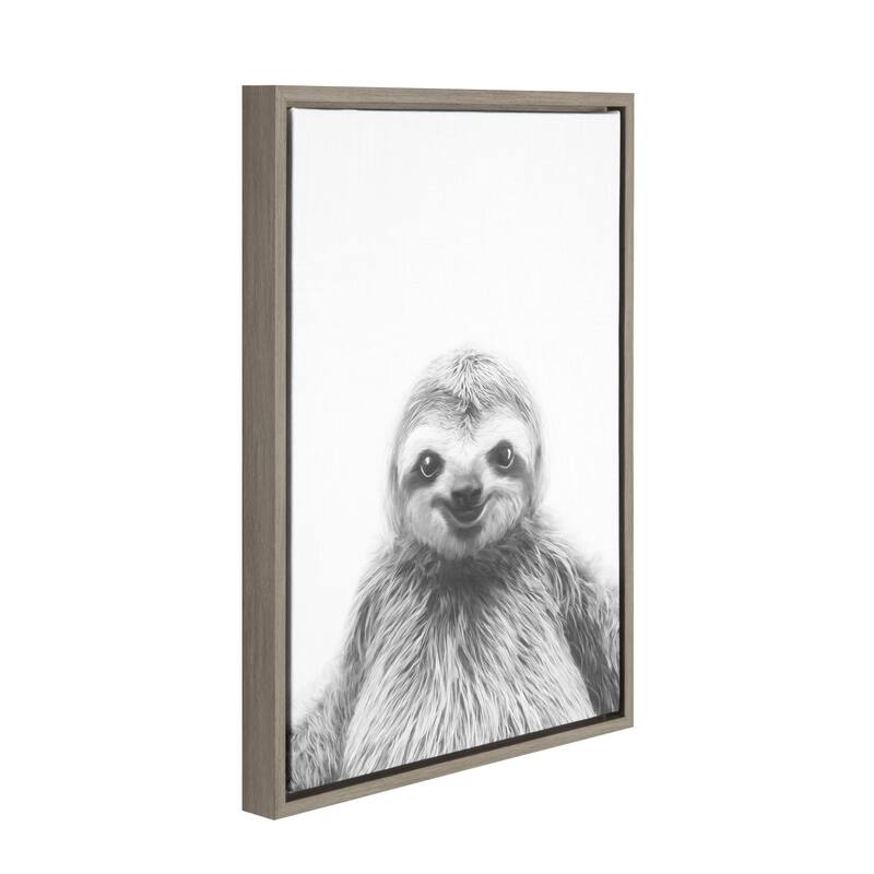 Kate and Laurel Sylvie Sloth Framed Canvas by Simon Te Tai