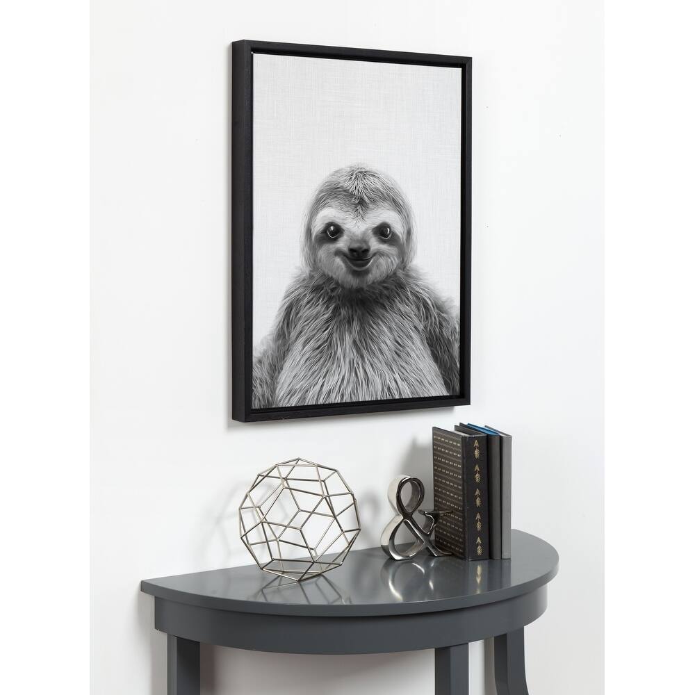 Kate and Laurel Sylvie Sloth Framed Canvas by Simon Te Tai