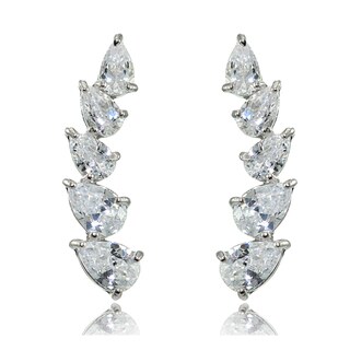 Top Product Reviews For Sterling Silver Pear Cut Cubic Zirconia Sterling Silver Pear Cut Cubic Zirconia Climber Crawler Earrings