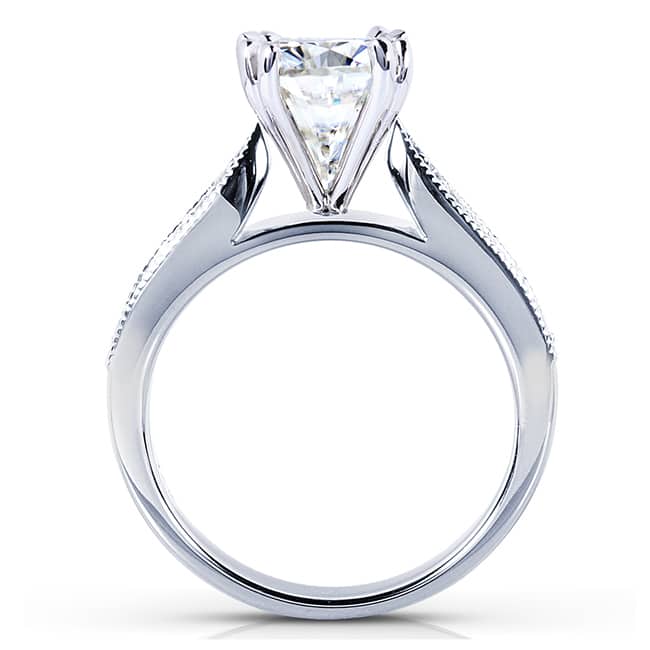 Annello by Kobelli 14k White Gold 1 2/5ct TGW Moissanite and Diamond Antique Style Bridal Rings Set