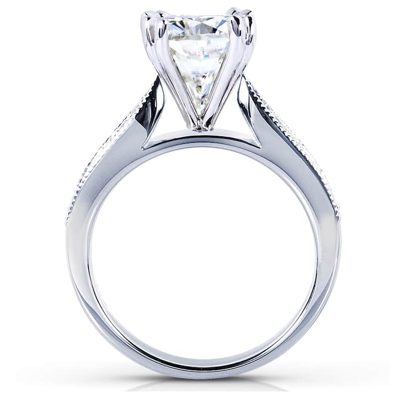 Annello by Kobelli 14k White Gold Moissanite and Diamond Bridal Ring Set