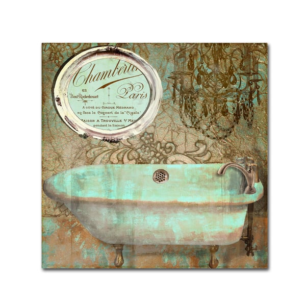 Salle de Bain Green Bath Tub Bathroom Canvas Print