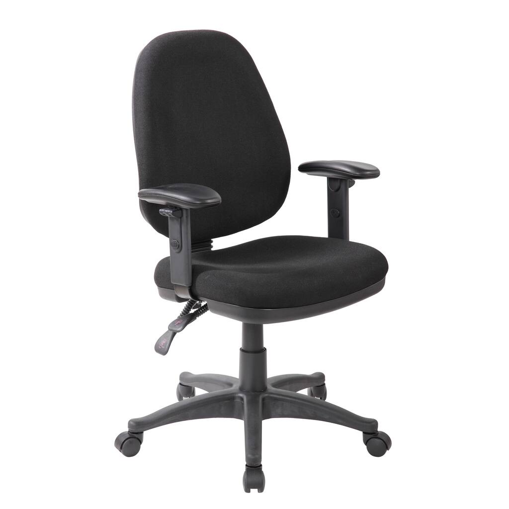 Work Smart Multi-function Ergonomic Chair with Ratchet Back and Adjustable Soft Padded Arms