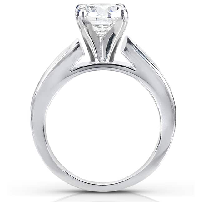 Kobelli 3 Carats Cushion Moissanite & Natural Diamond 14k Solid Gold Princess Channel Bands Half Eternity Cheryl 2pc Bridal Set