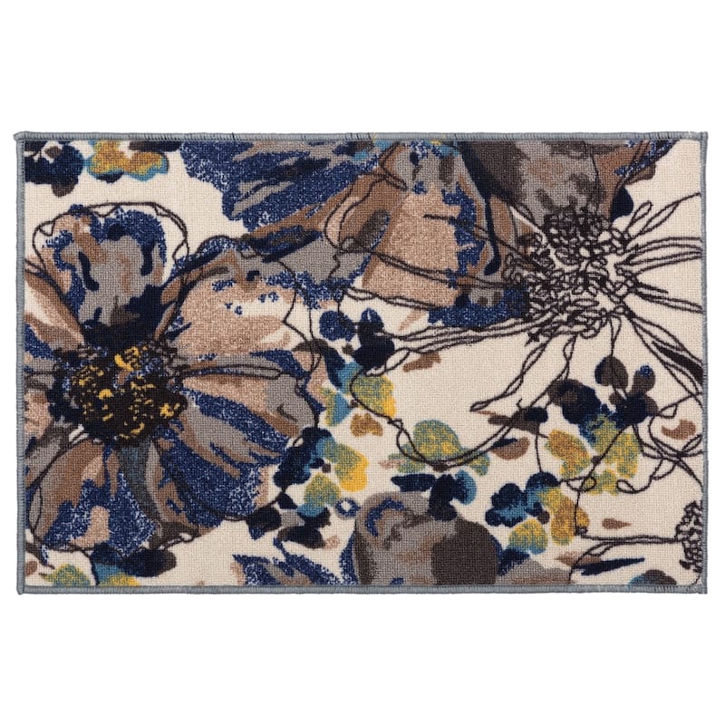 World Rug Gallery Modern Bright Flowers Non-Slip Area Rug Multi