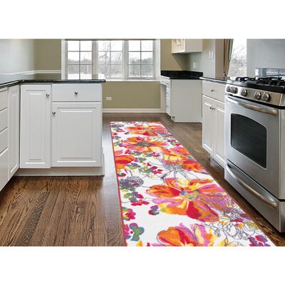 Multicolored Modern Bright Flowers Non Slip Skid Area Rug Runner Multicolored Modern Bright Flowers Non Slip Skid Area Rug Runner 2