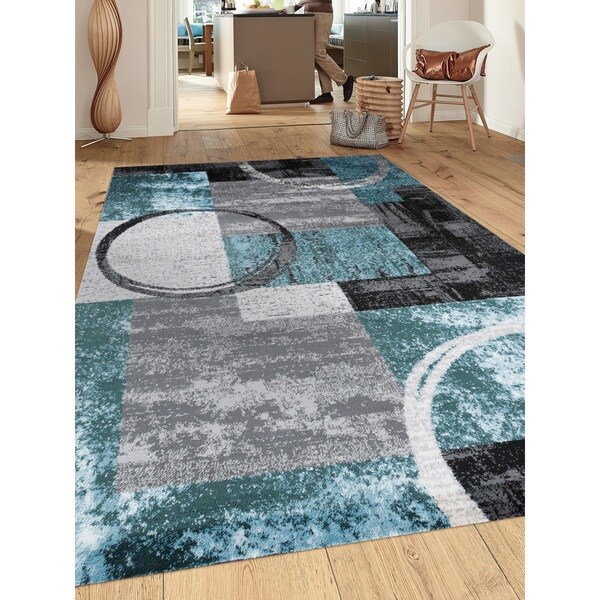 Osti Toscana Abstract Circle Grey Blue Area Rug 5 3 X 7 Osti Toscana Abstract Circle Grey Blue Area Rug 5 X27