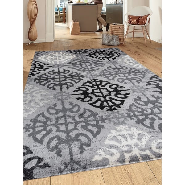 Shop Contemporary Geometric Grey Indoor Area Rug Runner 2 X 7 2