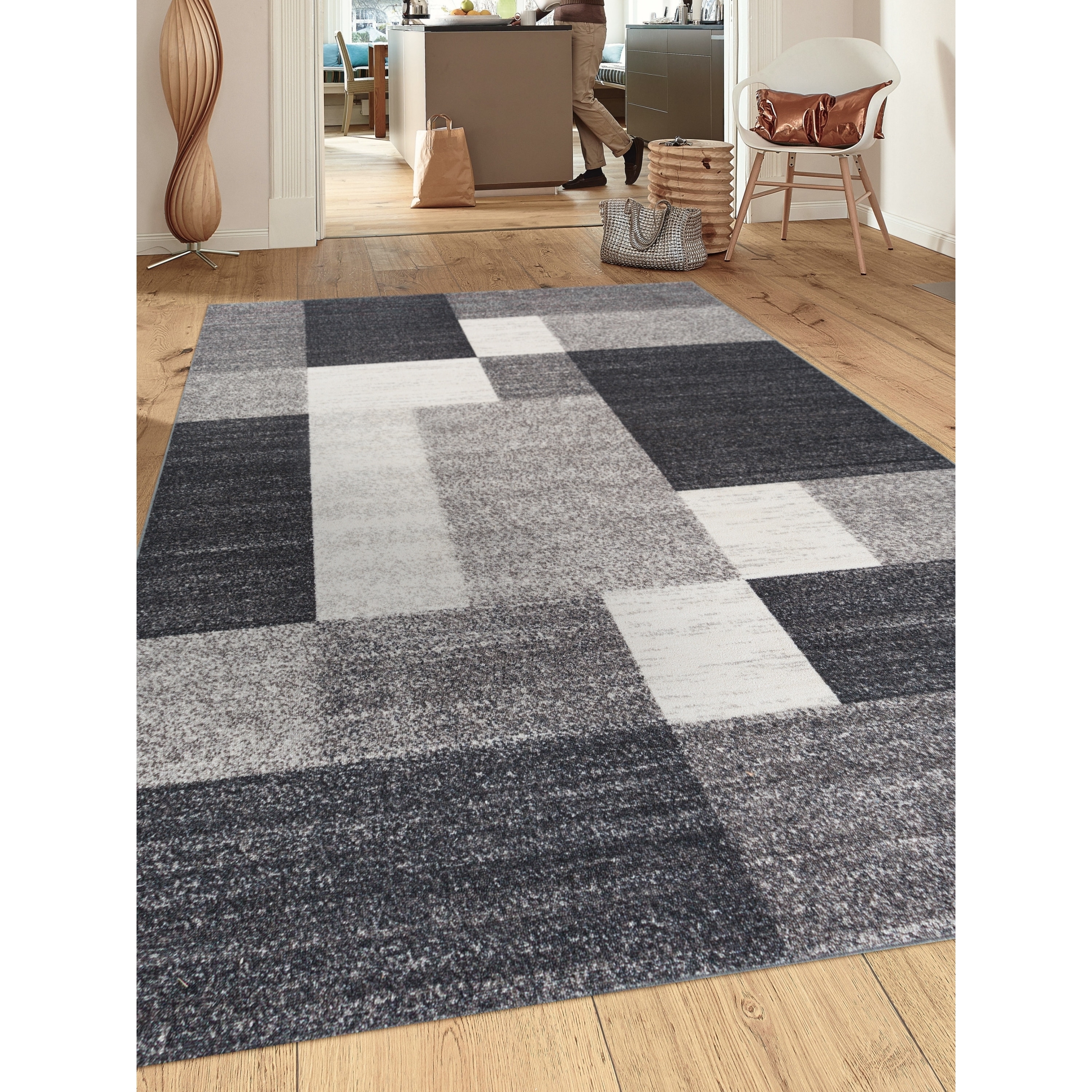 Grey Modern Bo Design Non Slip Skid Area Rug 7 10 X