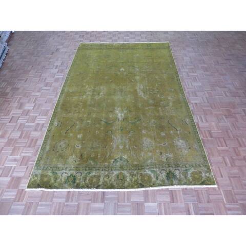 Hand Knotted Gold Tabriz with Wool Oriental Rug