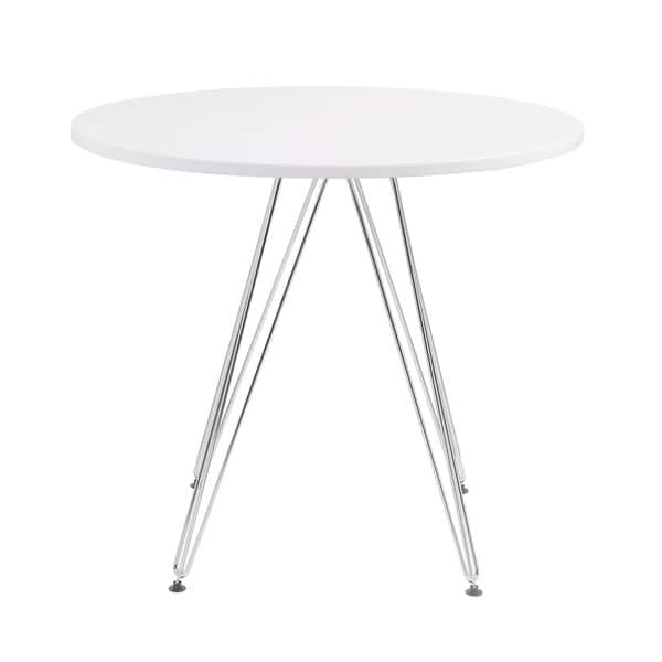 Emerald Home Audrey White And Chrome 40 Round Dining Emerald Home Audrey White And Chrome 40 Round Dining