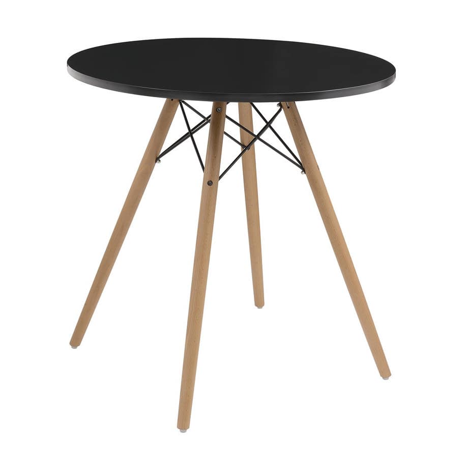 Annette Two Tone With Wood Legs 27.5" Round Dinette Table - 27.5 in.