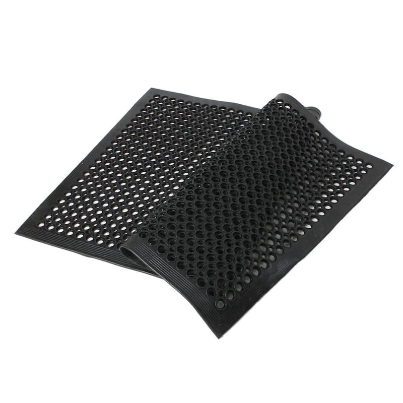 58" Bar Kitchen Industrial Rubber Multi-functional Anti-fatigue Drainage Nonslip Hexagonal Mat - N/A