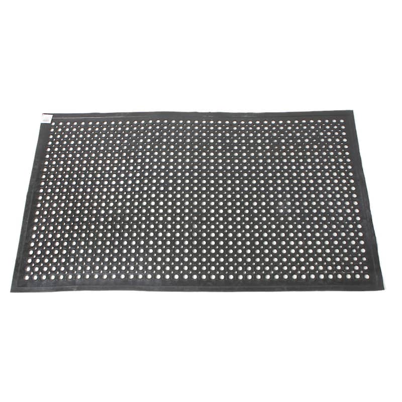58" Bar Kitchen Industrial Rubber Multi-functional Anti-fatigue Drainage Nonslip Hexagonal Mat - N/A