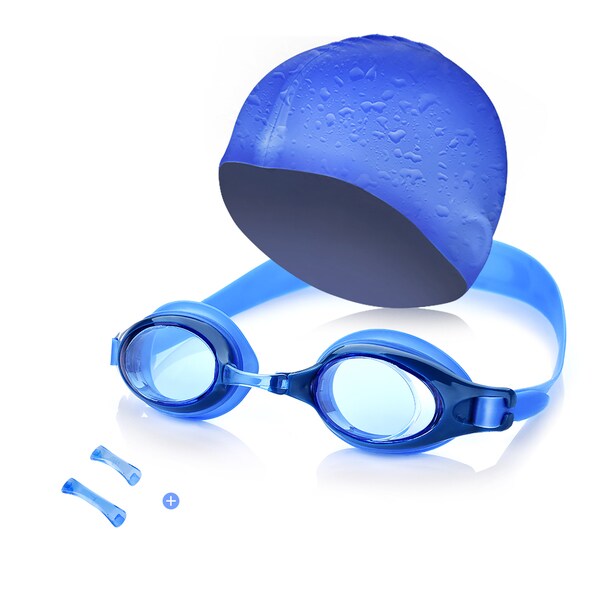 Kids Swim Kit - Swim Goggles and Swim Cap For Swimming / Diving / Snorkeling / Surfing