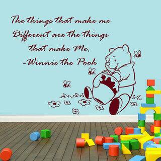 Winnie The Pooh Quote Children Interior Design Vinyl Sticker Art - Main Image