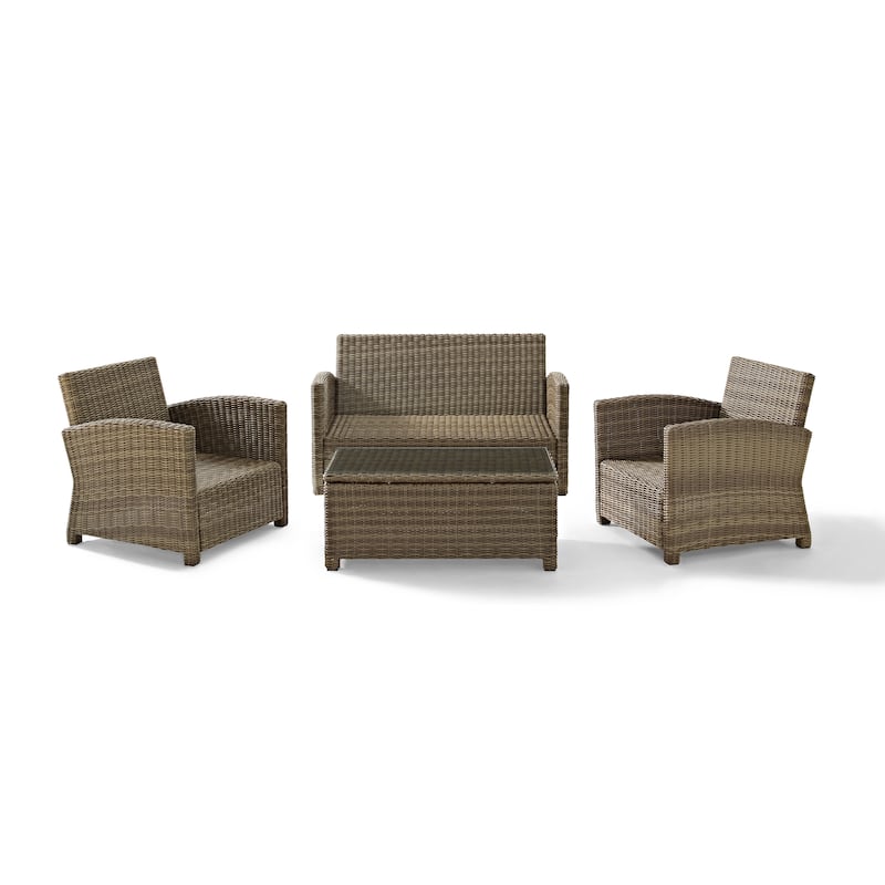 Crosley Bradenton Outdoor Arm Chairs with Navy Cushions (set of 2)