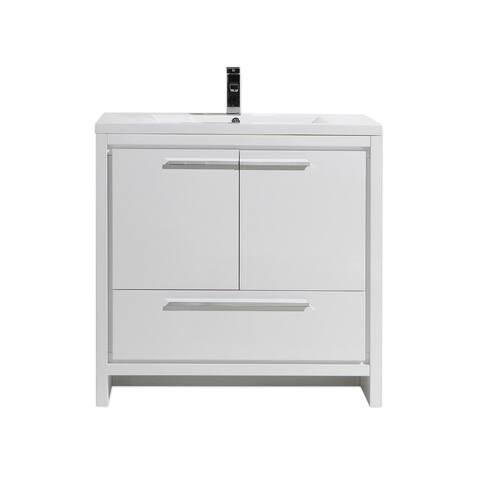 Moreno Bath MOD 36 Inch Free Standing Modern Bathroom Vanity With Reinforced Acrylic Sink