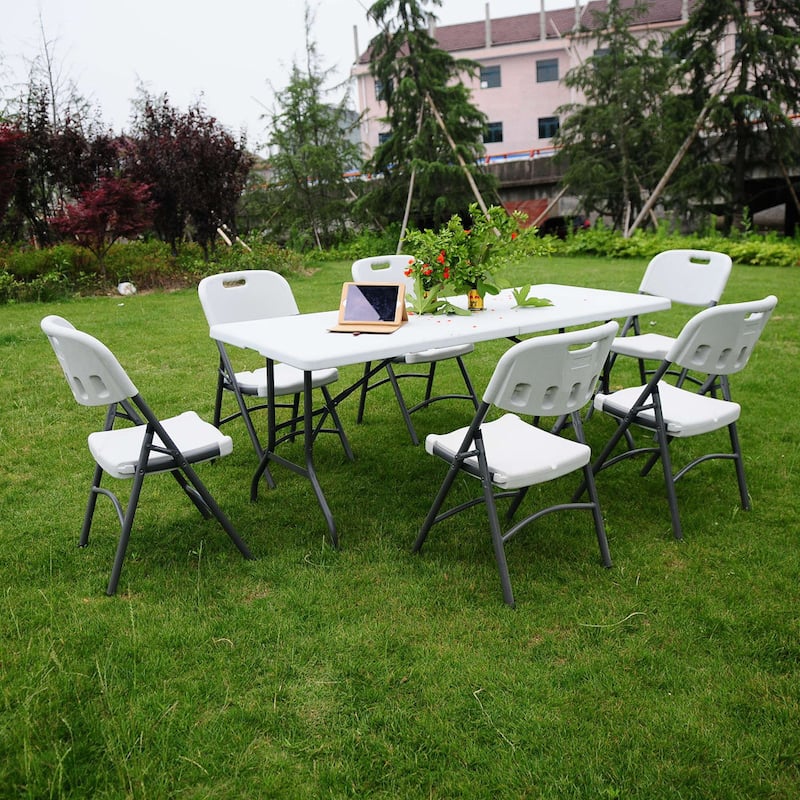 Indoor/Outdoor 6-foot Plastic Portable Camping Picnic Table