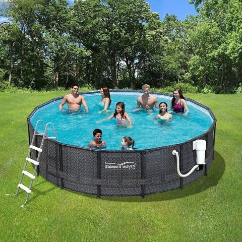 pool summer waves frame wicker elite round metal dark pools ground above swimming costco wave easy ft table package sports