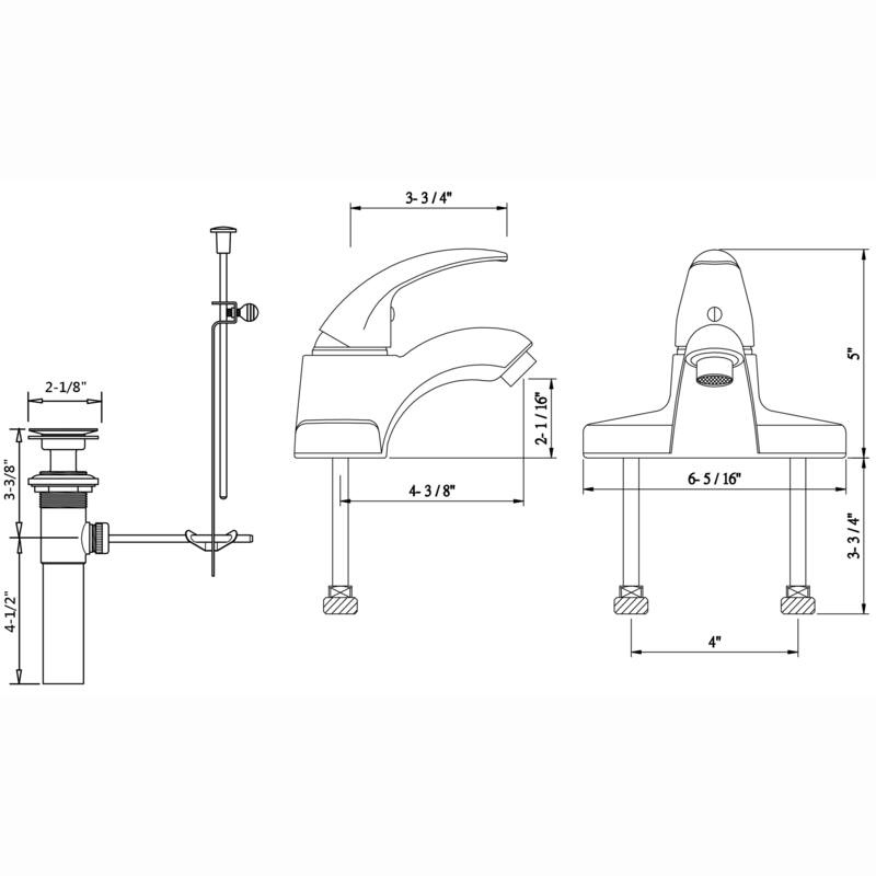 Builders Shoppe Classic Single Handle Centerset Lavatory Faucet with Pop-Up Drain
