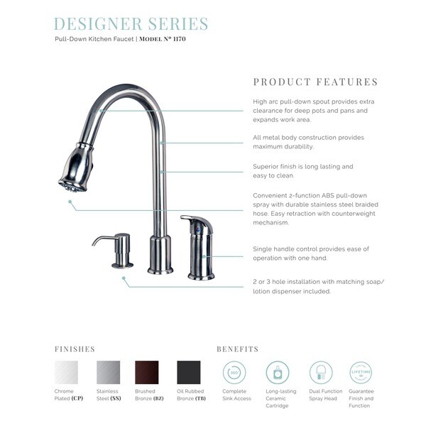 16/" Pull Down with Sprayer Kitchen Faucet in Chrome