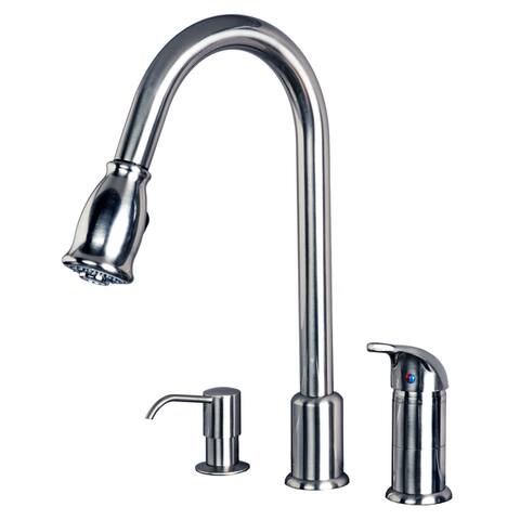 Builders Shoppe Classic Single Handle 16" Pull-Down Kitchen Faucet with Soap Dispenser