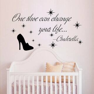 Quote Cinderella One Shoe Can Change Your Life Vinyl Sticker Interior ...