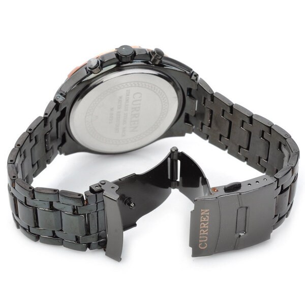 curren black stainless steel watch