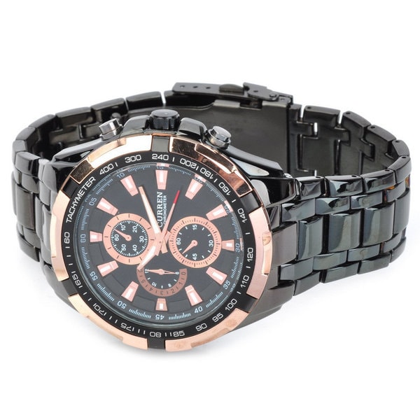 curren stainless steel black water resistant