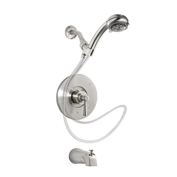 Essential Style Neo90hscbn Brushed Nickel 1 Handle Bathtub And Essential Style Neo90hscbn Brushed Nickel 1 Handle Bathtub And Shower Faucet With Head