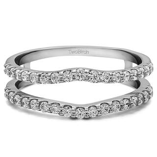 Wedding Ring Wraps Guards For Less 10k Gold 1 4ct Tw Diamond Double Shared G Curved Ring Guard More Options
