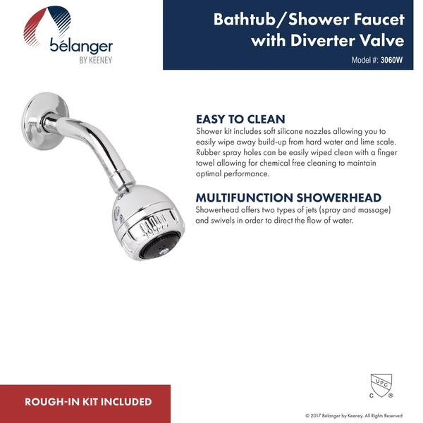 Shop Belanger 3060w 3 Handle Bathtub Shower Faucet Polished