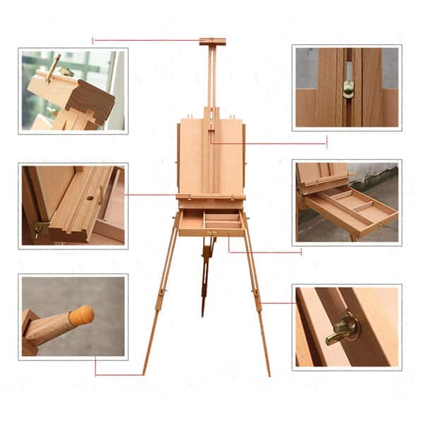 Dhx M Premium Red Beech Wood 50x34 5x150cm Portable Sketch Box Oil Painting Easel On Sale Overstock 14780312