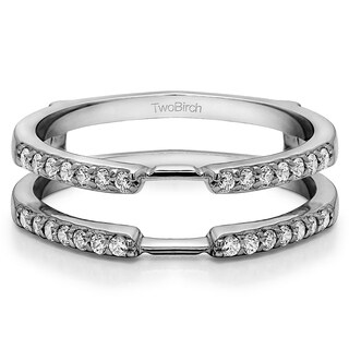 sterling silver 13ct tgw cubic zirconia delicate traditional style ring enhancer - Wedding Ring Enhancers sterling silver 13ct tgw cubic zirconia delicate traditional style ring enhancer - Wedding Ring Enhancers