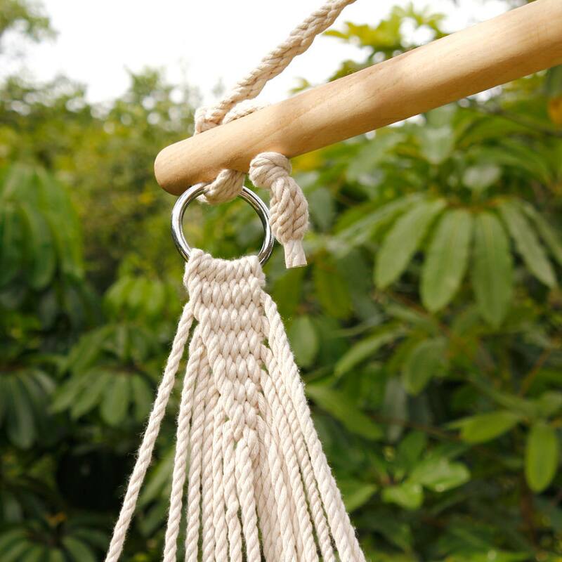 Beige Cotton Rope Hanging Air/ Sky Chair Swing