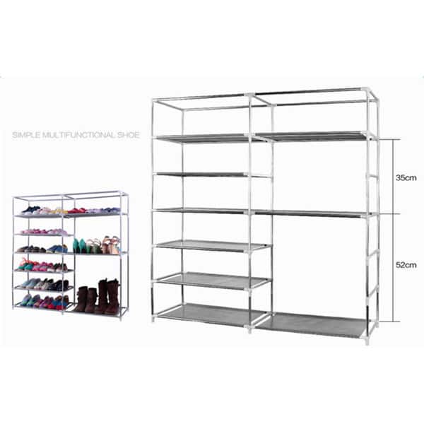Shop Black Friday Deals On Double Row 9 Lattice Combination Style Shoe Cabinet Overstock 14781288