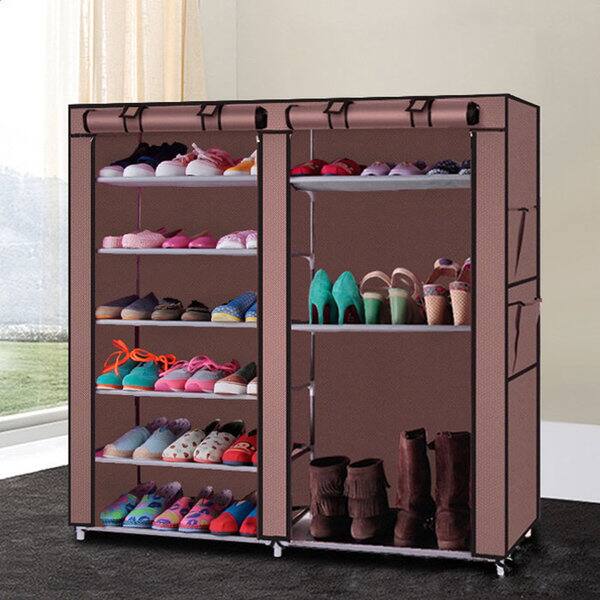 Shop Double Row 9 Lattice Combination Style Shoe Cabinet On Sale