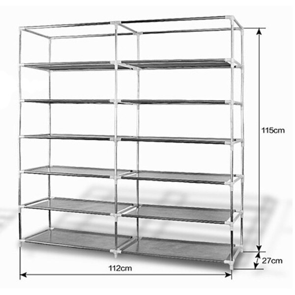 6 Row 2 Line 12 Lattices Non Woven Fabric Shoe Rack Shoe Organizers Shoe Racks